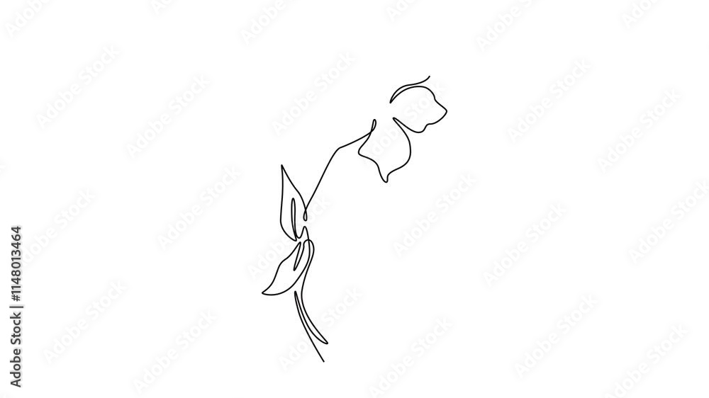 Animated self drawing of continuous line draw of beauty fresh vinca for home wall art decor poster. Printable decorative periwinkle flower for greeting card ornament. Full length single line animation Animated self drawing of continuous line draw of beauty fresh vinca for home wall art decor poster. Printable decorative periwinkle flower for greeting card ornament. Full length single line animation