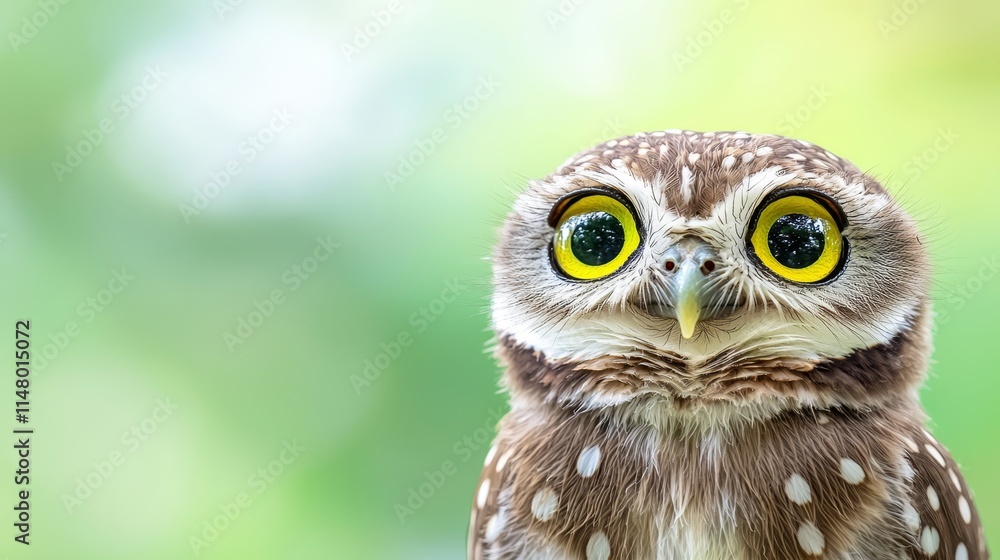 Obraz premium A close up of an owl with yellow eyes