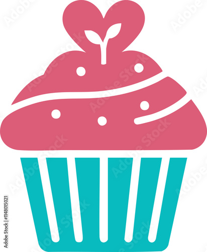 Doodle Cupcake design, Cupcake PNG, Transparent Background