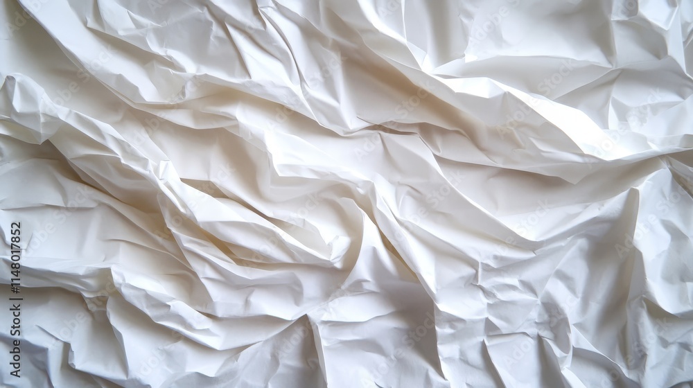 Obraz premium White Crumpled Paper Texture Background