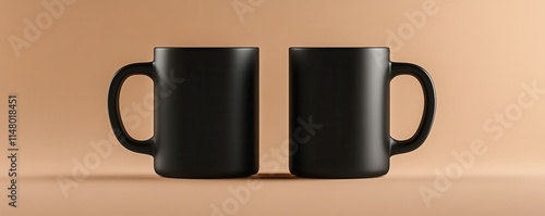 Set of Two Coffee Mugs Mockup photo