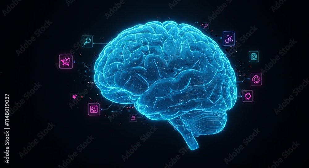 Digital Brain Neural Network AI Technology Mind Innovation Concept Digital Brain Neural Network AI Technology Mind Innovation Concept
