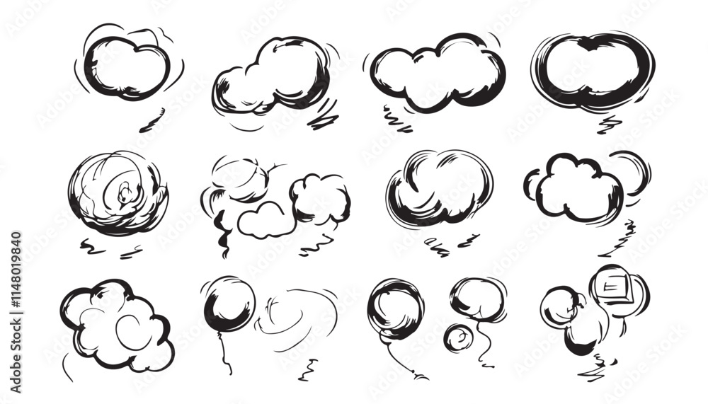 Communication Bubble Vectors in Artistic Style Communication Bubble Vectors in Artistic Style