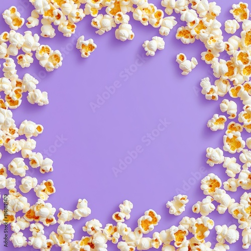 Wallpaper Mural Popcorn frame on purple background. Torontodigital.ca