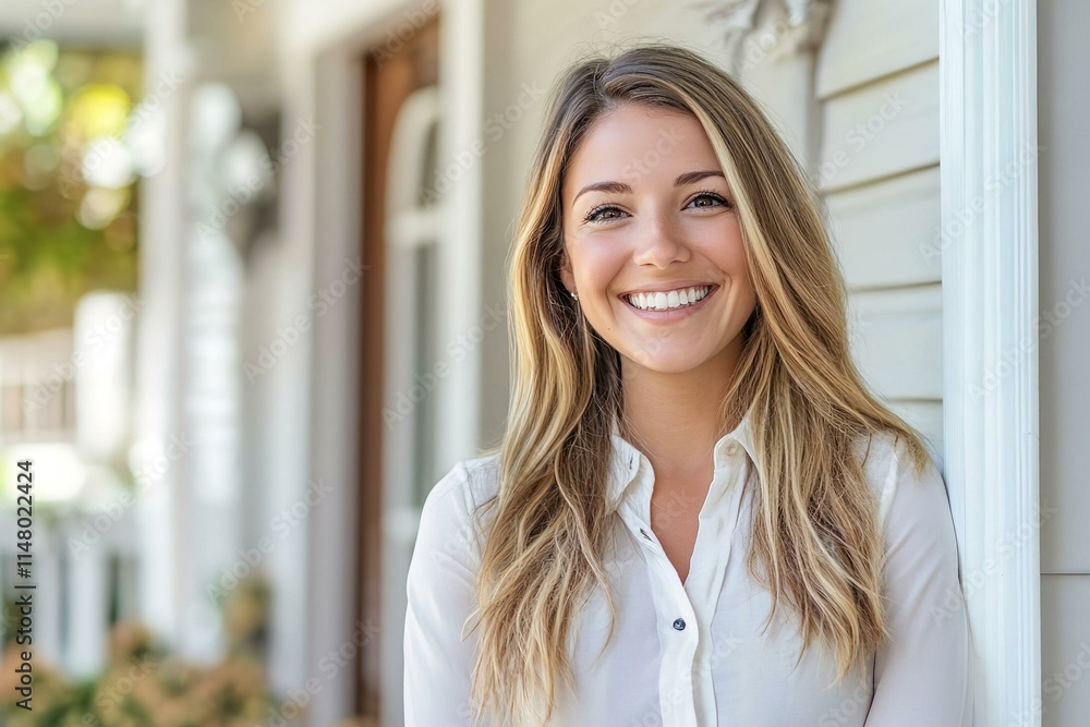 Portrait of happy female real estate agent Portrait of happy female real estate agent