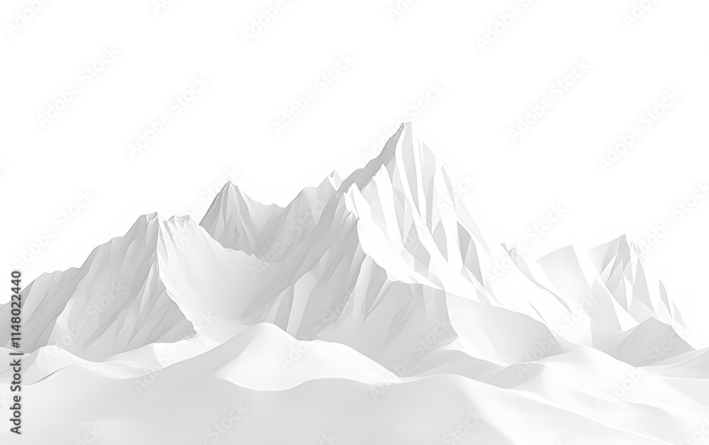 Abstract white minimalist mountain range landscape. Abstract white minimalist mountain range landscape.