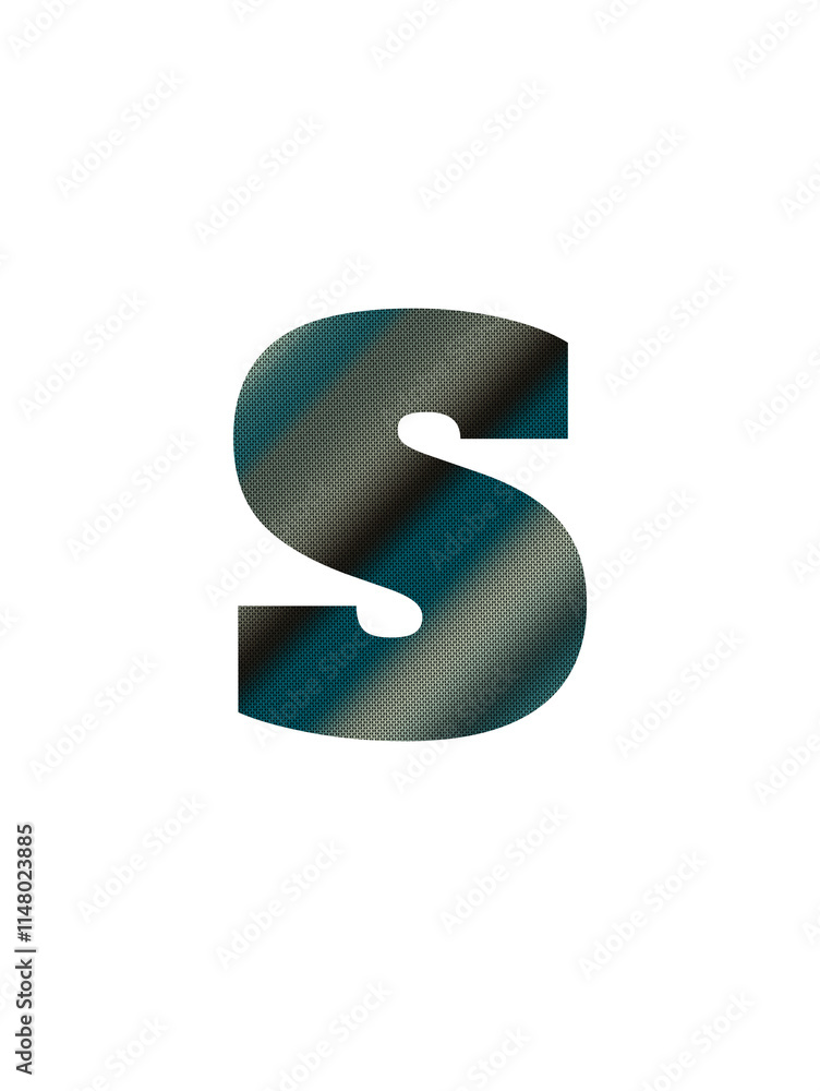 Fototapeta premium Stylized Letter Metallic Texture and Gradient 