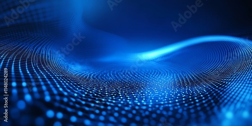 Digital Wave of Blue Dots Creating a Dynamic Texture in a Futuristic Environment for Technology Enthusiasts