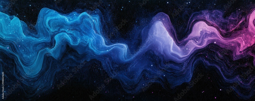 Fototapeta premium Dark blue purple glowing grainy gradient background black noise texture poster header banner design