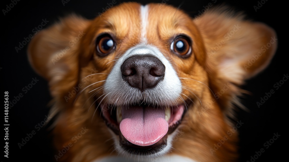 A close up of a dog's face with its tongue out A close up of a dog's face with its tongue out