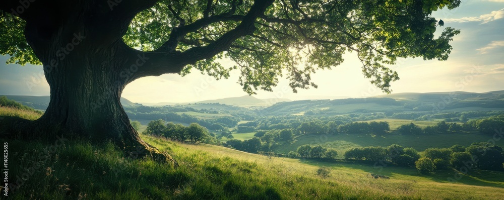 Fototapeta premium Image of tree and landscape
