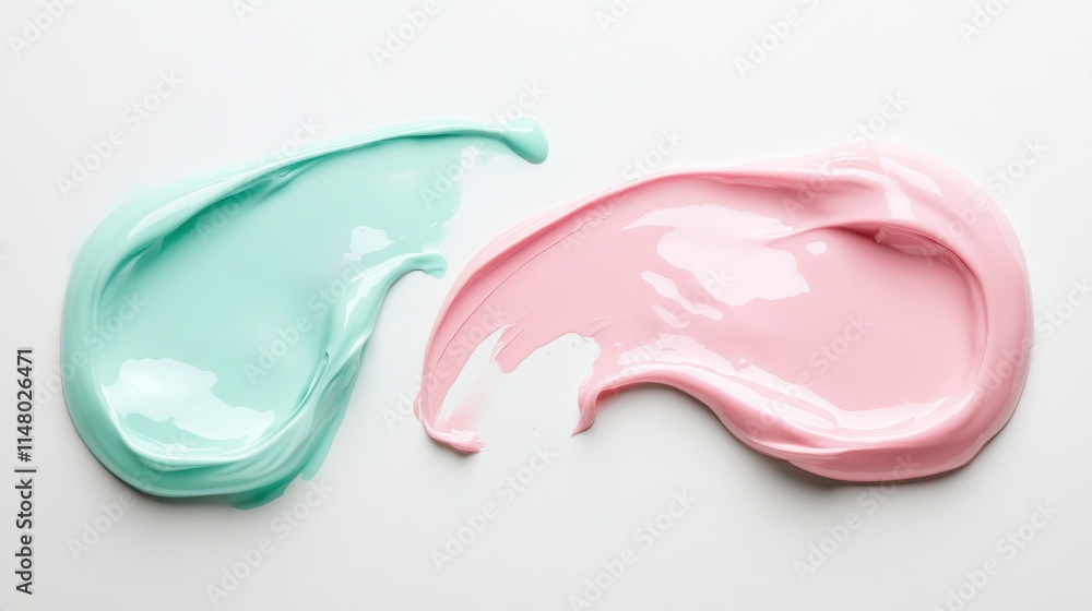 Pastel Pink and Mint Green Swirls of Cream Pastel Pink and Mint Green Swirls of Cream