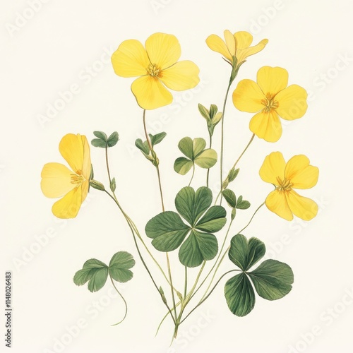 wild flower yellow bermuda buttercup Oxalis pes-caprae photo