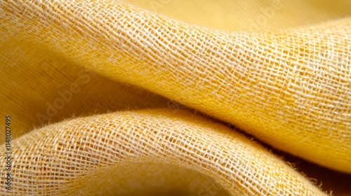 A close up shot of a yellow fabric