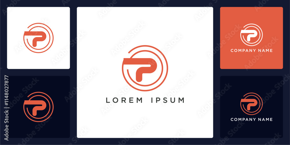 circle tech with letters P logo design and icon circle tech with letters P logo design and icon