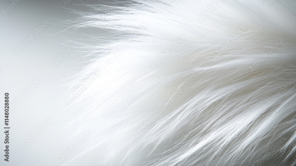 Obraz premium A close up of a white fur texture on a gray background