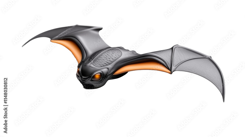 Black Bat Isolated on White Background. Generative AI Black Bat Isolated on White Background. Generative AI