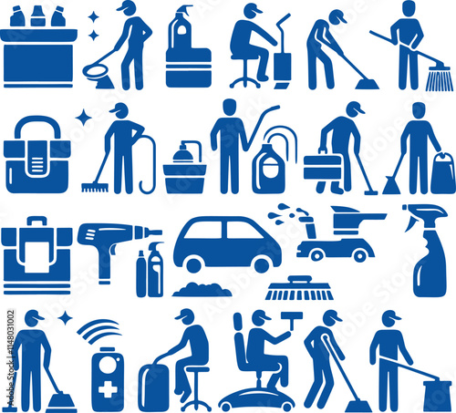 Cleaning service icons. (1)