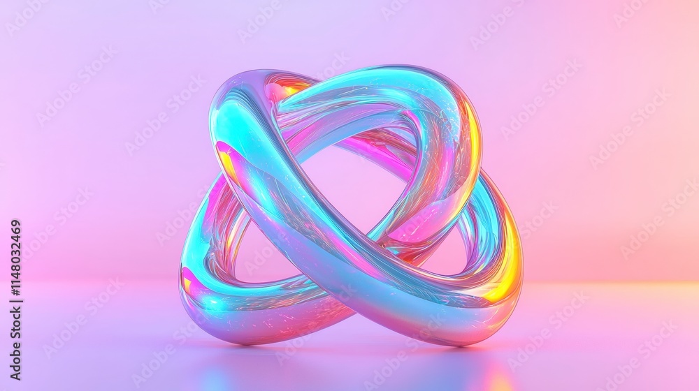 Abstract iridescent shapes colorful 3D render pink blue orange glowing smooth lines m Abstract iridescent shapes colorful 3D render pink blue orange glowing smooth lines m