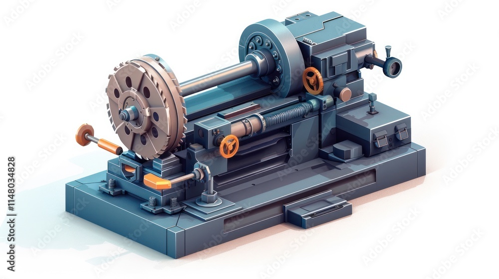 Fototapeta premium Sophisticated Metalworking Machinery Operating in a Modern Industrial Workshop Environment Showcasing Precision Engineering and Manufacturing Capabilities