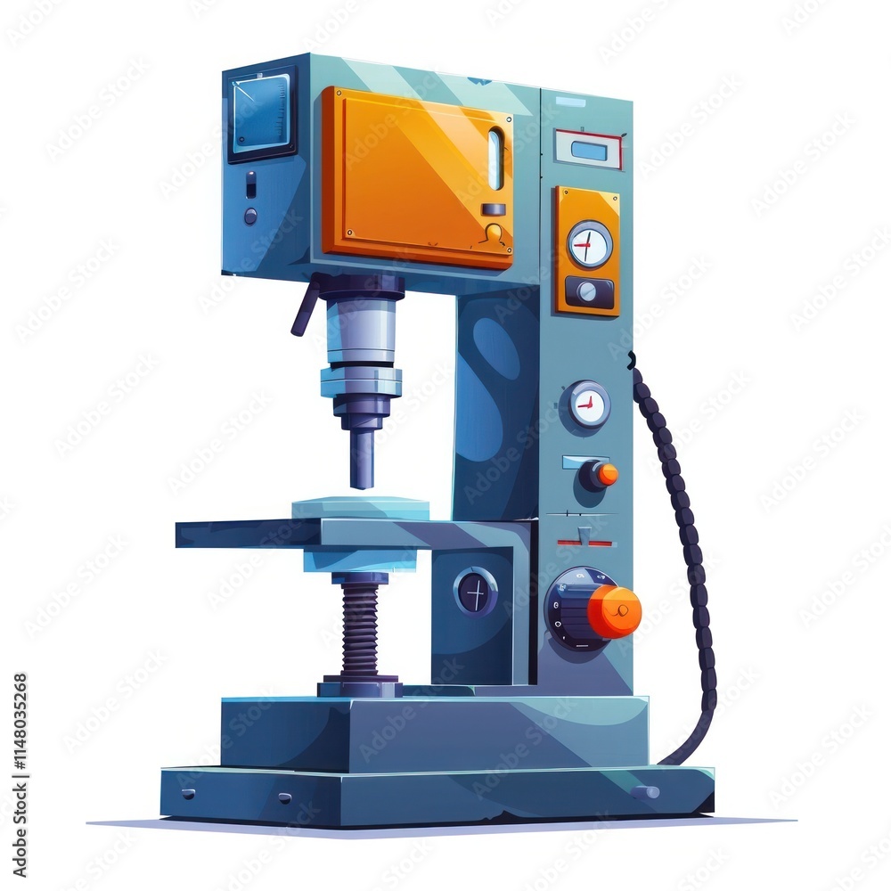Close up view of a metalworking machine equipment in a modern industrial manufacturing workshop Close up view of a metalworking machine equipment in a modern industrial manufacturing workshop