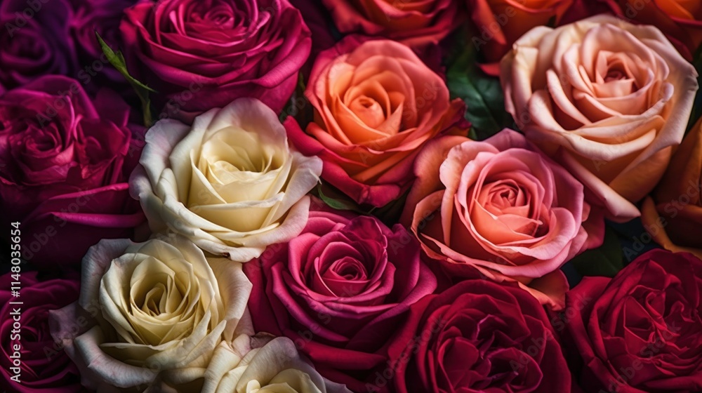 Vibrant Display of Various Roses in Rich Colors with a Natural Background Perfect for Floral Themes and Designs Vibrant Display of Various Roses in Rich Colors with a Natural Background Perfect for Floral Themes and Designs