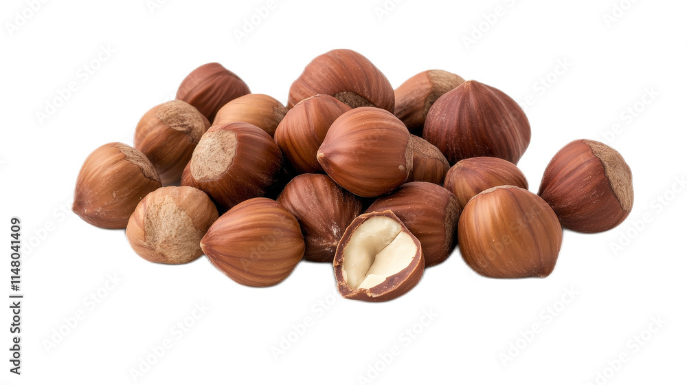 Fresh Raw Hazelnuts on White Background for Healthy Snacking Ideas Fresh Raw Hazelnuts on White Background for Healthy Snacking Ideas