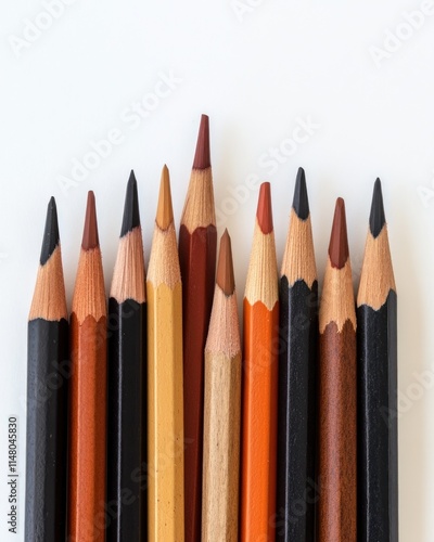 Wallpaper Mural Colored pencils lined on a white surface. Torontodigital.ca