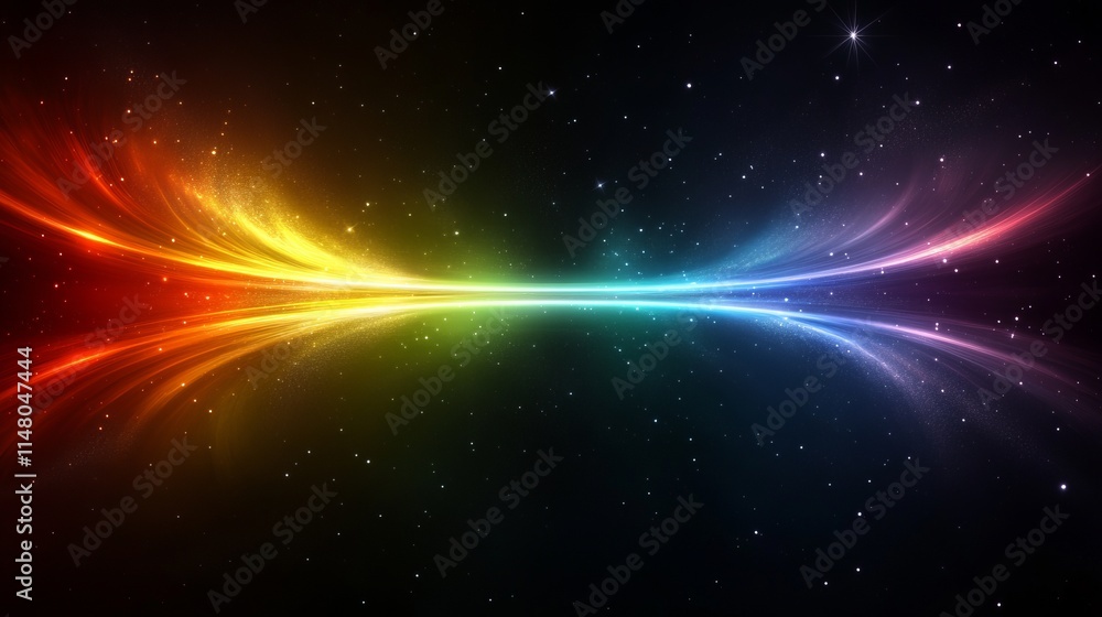 Obraz premium Celestial Rainbow Stream Galactic Light Show