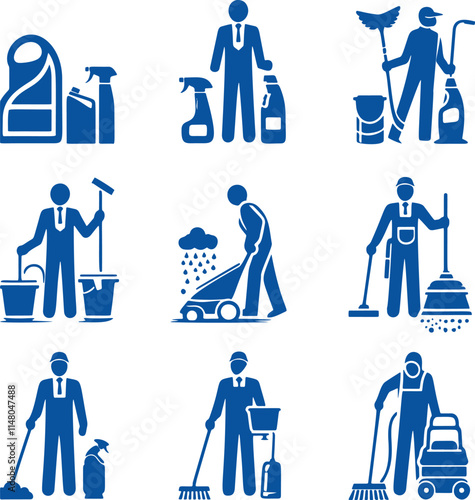 Cleaning service icons.