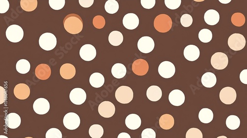 Colorful Polka Dots on a Brown Background in a Playful and Modern Style