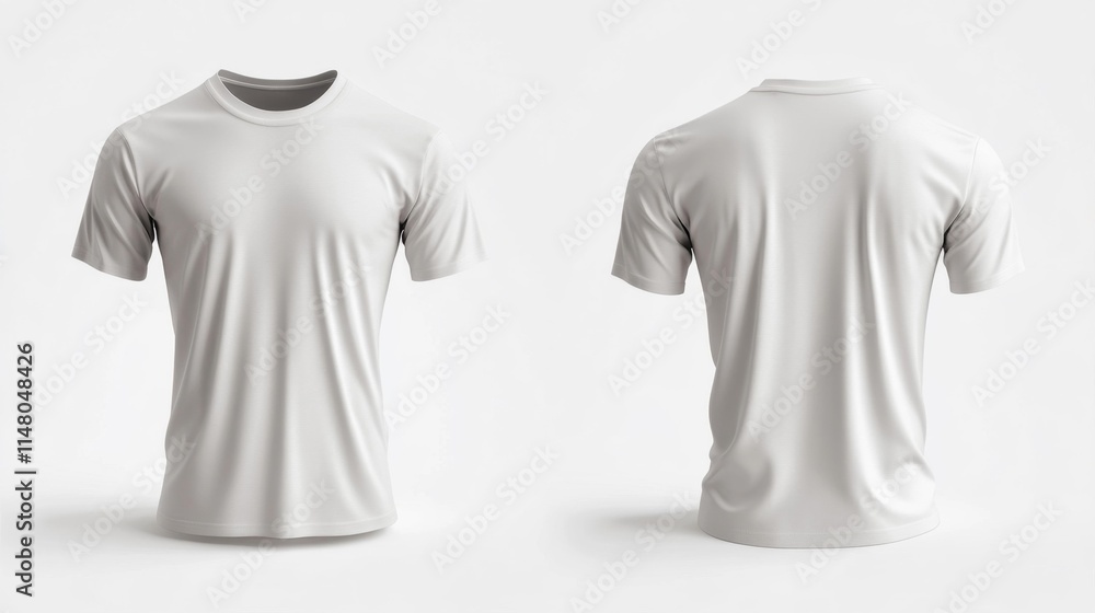 3D Render of White Muscle Tee on White Background. Generative AI 3D Render of White Muscle Tee on White Background. Generative AI