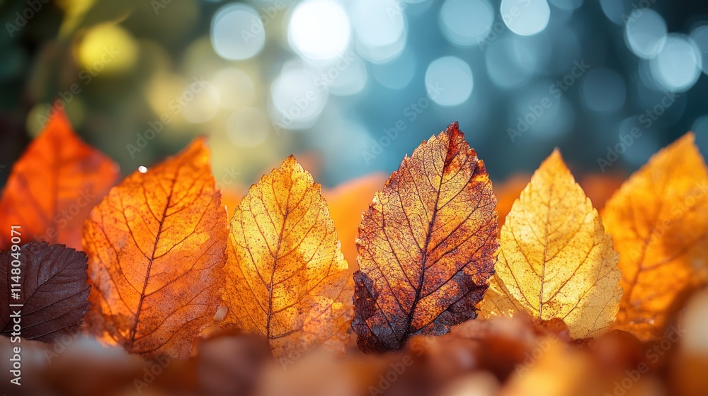 Autumn leaves bokeh background. Autumn leaves bokeh background.