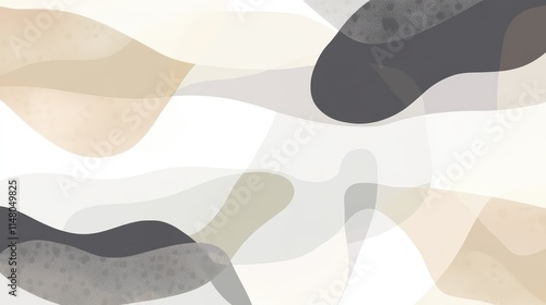 Abstract Fluid Shapes in Soft Neutral Tones and Organic Patterns