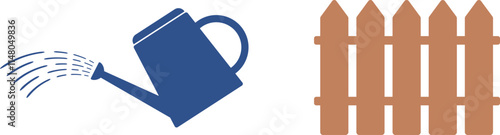 ジョウロ　柵　アイコン