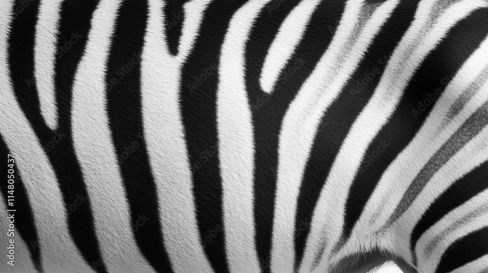 Closeup of Zebra Stripes Black and White Animal Texture Closeup of Zebra Stripes Black and White Animal Texture