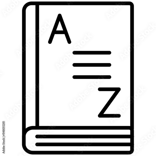 Dictionary line icon style