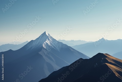 mountains with a few snow capped peaks in the distance photo