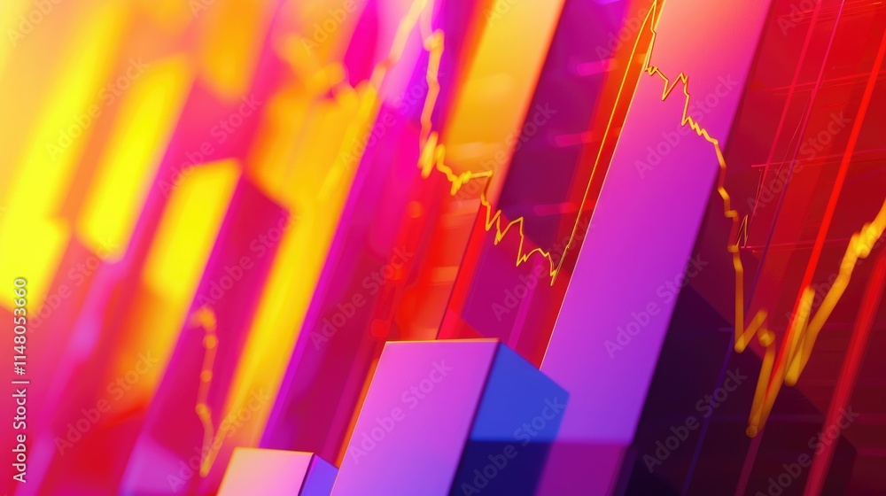 Economy graph with vibrant color gradients and a dynamic upward trend Economy graph with vibrant color gradients and a dynamic upward trend