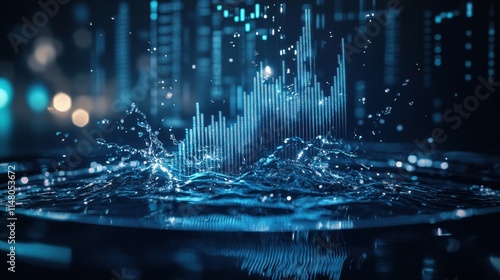 Digital Data Visualization Abstract Water Splash Chart