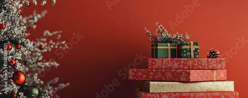 Stacked Christmas Cards Mockup