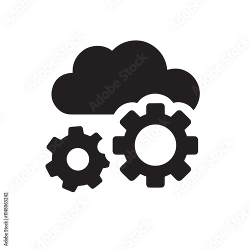 Cloud computing gears icon.