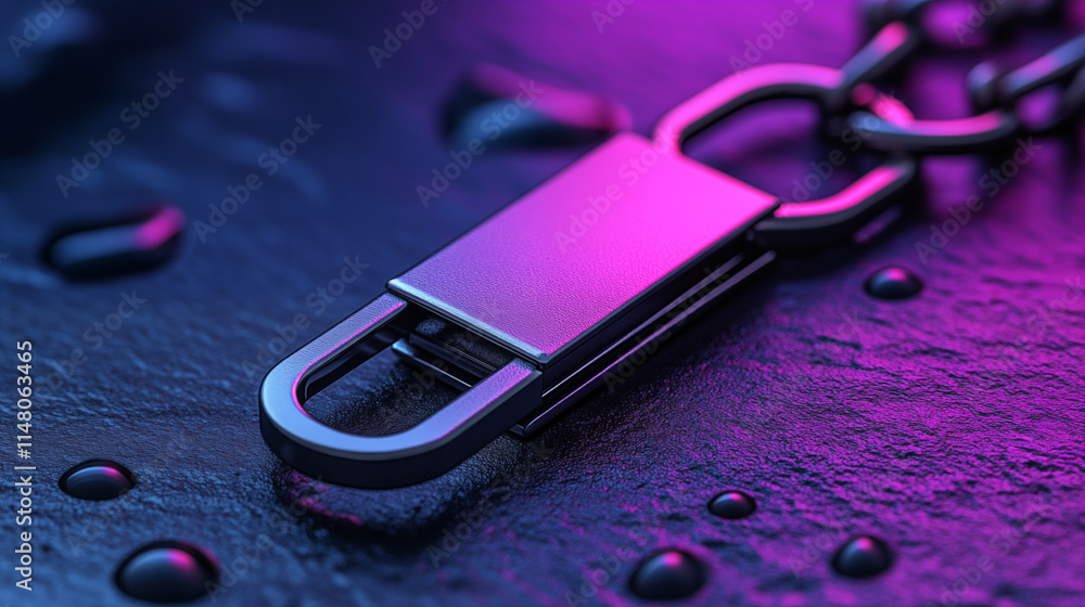 USB flash drive with neon purple lighting USB flash drive with neon purple lighting