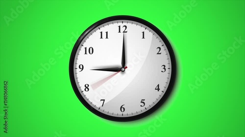 12 Hours Seamless Wall Clock Looping Backword photo