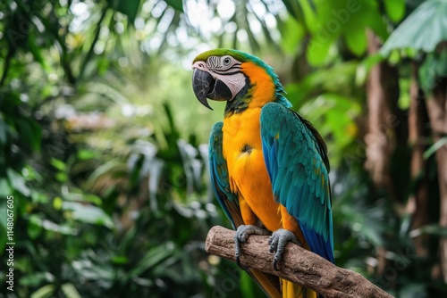 Wallpaper Mural A sharp encounter with a colorful parrot in a dense tropical rainforest detailed nature photography from a close-up perspective Torontodigital.ca