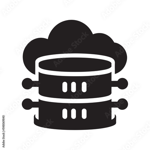 Cloud database server icon.