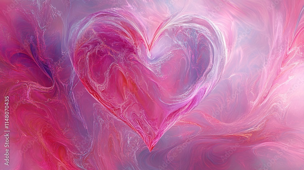Colorful Abstract Heart Design with Swirls and Textures in Pink and Purple Tones Colorful Abstract Heart Design with Swirls and Textures in Pink and Purple Tones