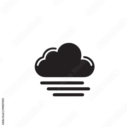 Cloud with wind blowing icon.