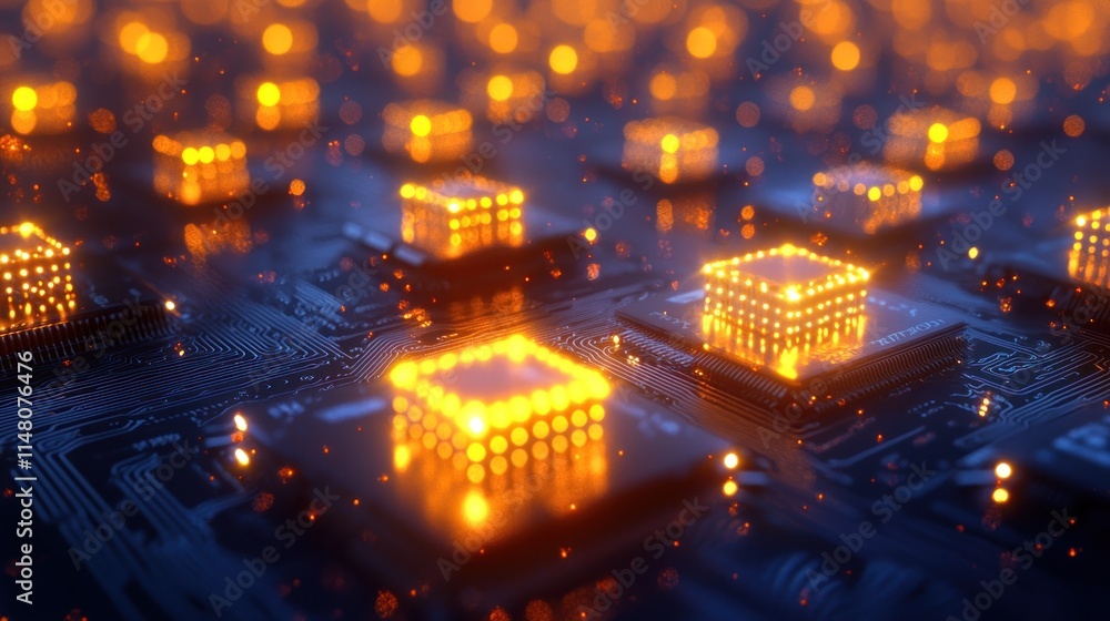Illuminated Circuitry: A Glowing Network of Advanced Microprocessors Illuminated Circuitry: A Glowing Network of Advanced Microprocessors