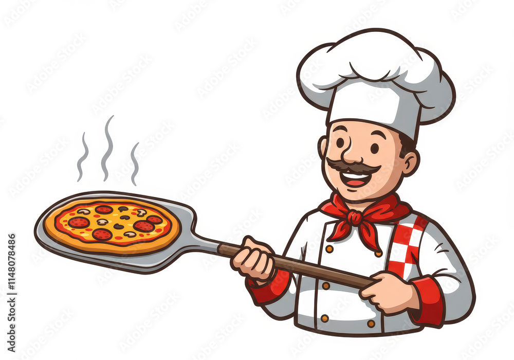 Pizza Chef Icon Design Isolated on White Background Pizza Chef Icon Design Isolated on White Background
